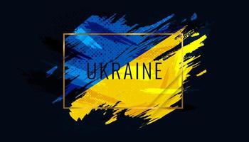 drapeau de l'ukraine avec concept de brosse. drapeau de l'ukraine dans le style grunge. priez pour l'Ukraine. pinceau peint à la main drapeau du pays ukraine vecteur