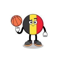 illustration du drapeau belge en tant que joueur de basket