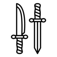 icône de ligne de poignard vecteur