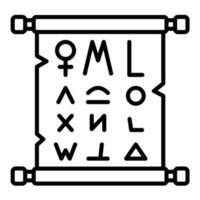 icône de ligne de papyrus vecteur