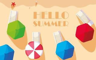 Bonjour Summer Beach Banner vecteur