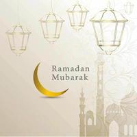 Salutations Ramadan Mubarak religieux vecteur