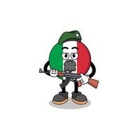 caricature de personnage du drapeau italien en tant que force spéciale vecteur