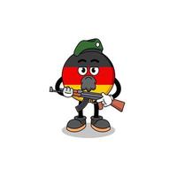 caricature de personnage du drapeau allemand en tant que force spéciale vecteur