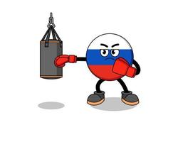 illustration du boxeur du drapeau de la russie vecteur