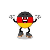 Caricature du drapeau allemand à la recherche d'un geste heureux vecteur