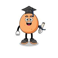 mascotte d'oeuf avec pose de graduation vecteur