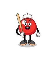caricature de mascotte de sang en tant que joueur de baseball vecteur