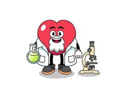 mascotte de l'amour en tant que scientifique vecteur