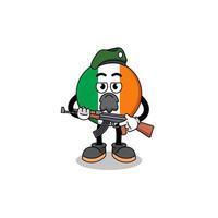 caricature de personnage du drapeau irlandais en tant que force spéciale vecteur