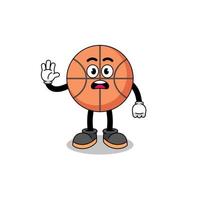 illustration de dessin animé de basket ball faisant la main d'arrêt vecteur