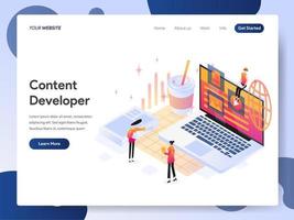 Modèle de page de destination de Content Developer vecteur