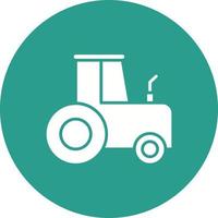 icône de fond de cercle de glyphe de tracteur vecteur