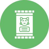 icône de fond de cercle de glyphe de nourriture pour chat vecteur