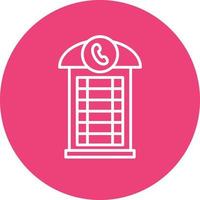 icône de fond de cercle de ligne de cabine téléphonique vecteur