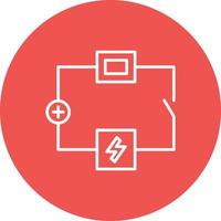 icône de fond de cercle de ligne de circuit électrique vecteur