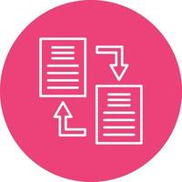 icône d'arrière-plan du cercle de la ligne d'échange de documents vecteur