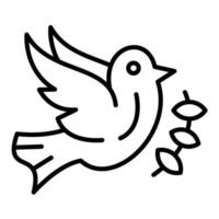 icône de ligne de colombe vecteur