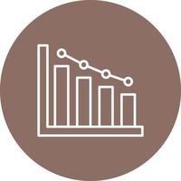 icône de fond de cercle de ligne de diagramme de déclin vecteur