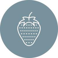 icône de fond cercle ligne fraise vecteur