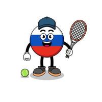 illustration du drapeau de la russie en tant que joueur de tennis vecteur