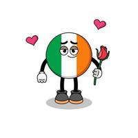 mascotte du drapeau irlandais tombant amoureux vecteur