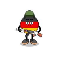 caricature du soldat du drapeau allemand vecteur