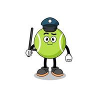 illustration de dessin animé de police de balle de tennis vecteur