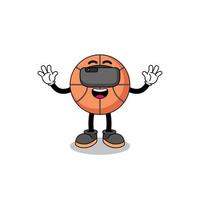 illustration de basket-ball avec un casque vr