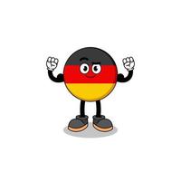 mascotte, dessin animé, de, allemagne, drapeau, poser, à, muscle vecteur