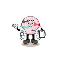 mascotte de dessin animé du médecin de la bombe de bain vecteur