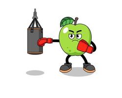 illustration du boxeur pomme verte vecteur