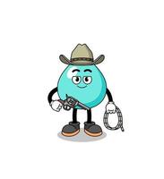 mascotte de personnage d'eau en tant que cow-boy vecteur