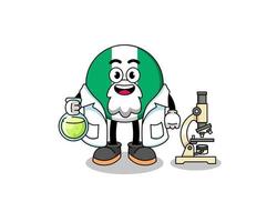 mascotte du drapeau du nigeria en tant que scientifique vecteur