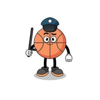 illustration de dessin animé de la police de basket vecteur