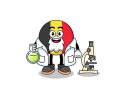 mascotte du drapeau belge en tant que scientifique vecteur