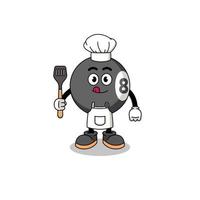 illustration de la mascotte du chef de boule de billard vecteur