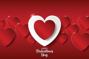 carte festive pour la saint valentin heureuse. sur la couleur rouge background.vector illustration vecteur