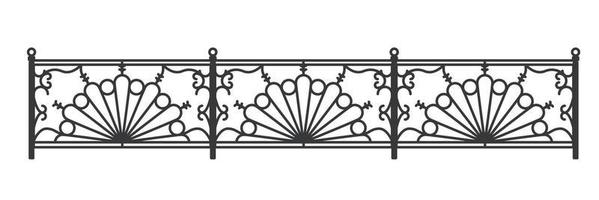 motif de grille de clôture.silhouette d'élément de décoration de clôture forgée. vecteur