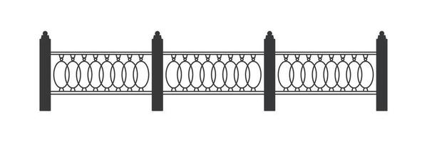 motif de grille de clôture en métal. élément de décor de clôture forgé. vecteur
