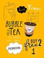 Bubble tea Promotions spéciales BOGO Design vecteur