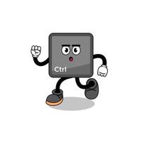 illustration de la mascotte du bouton de commande du clavier en cours d'exécution vecteur