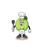 illustration de la mascotte du chef de goyave vecteur