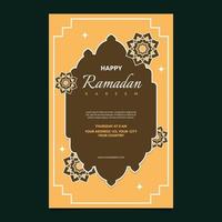 événement islamique ramadan kareem carte cadre fond simple design plat vecteur
