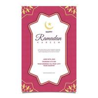 événement islamique ramadan kareem carte cadre fond simple design plat vecteur