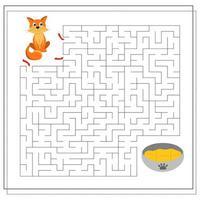 un jeu de labyrinthe pour les enfants. guider le chat à travers le labyrinthe jusqu'à l'être vecteur