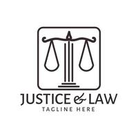 modèle de conception de logo de droit d'avocat de justice d'appel de ligne vecteur