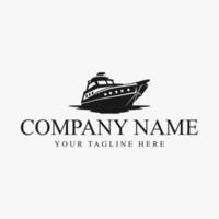 silhouette, bateau, compagnie, logo, vecteur
