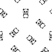 Modèle sans couture de dessin animé de panda mignon, illustation de vecteur