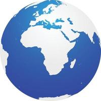 carte du globe de l'afrique bleu vecteur